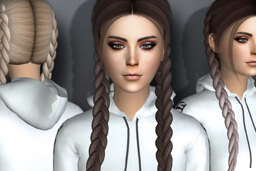 sims 4 braid pigtails cc